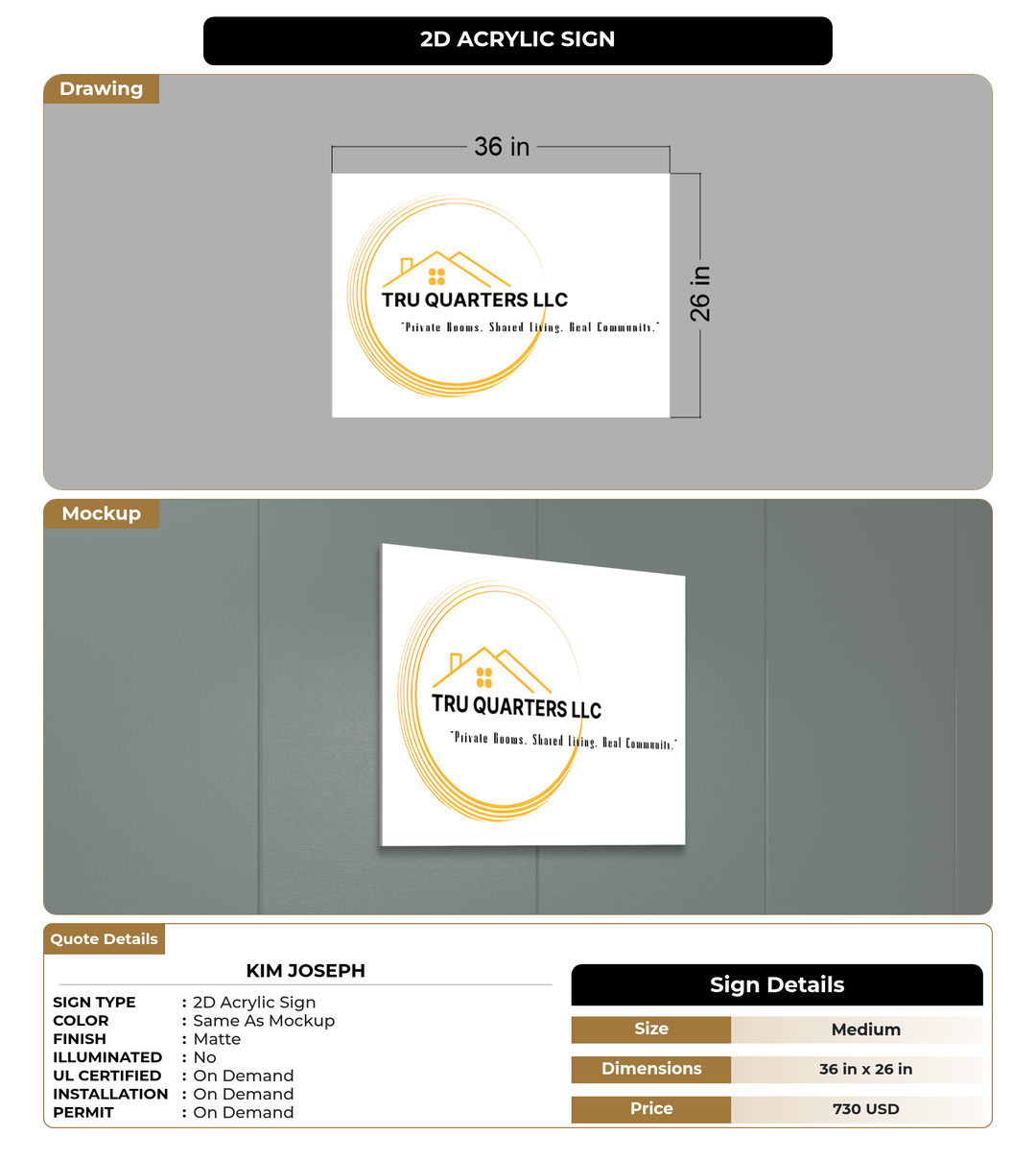 CUSTOM MOCKUP SIGN FOR Kim Joseph