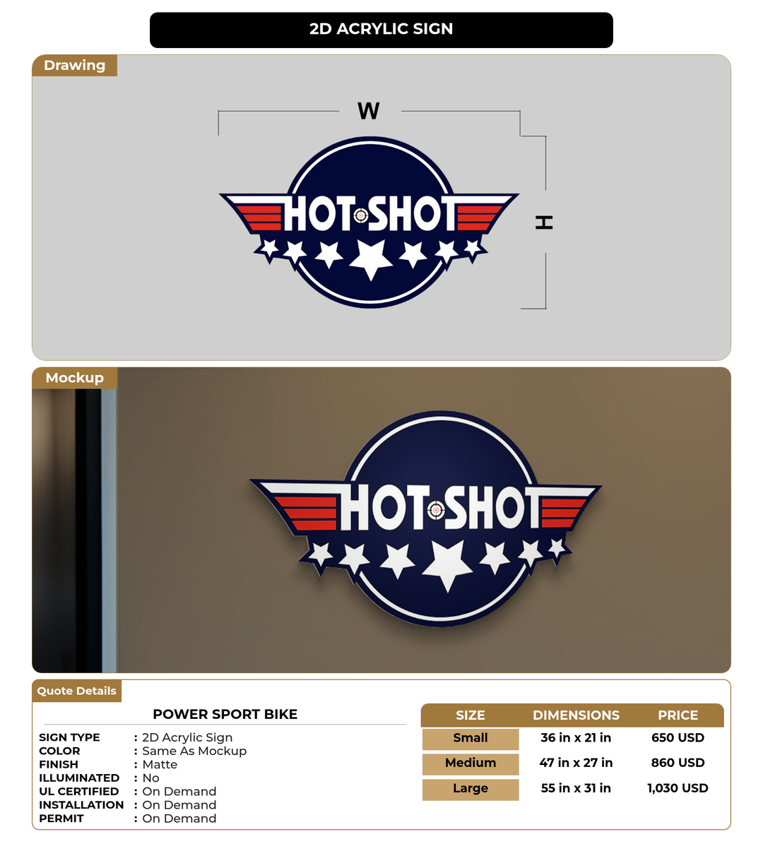 CUSTOM MOCKUP SIGN FOR Power Sport Bike