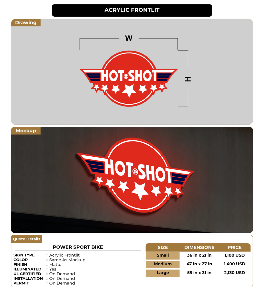 CUSTOM MOCKUP SIGN FOR Power Sport Bike
