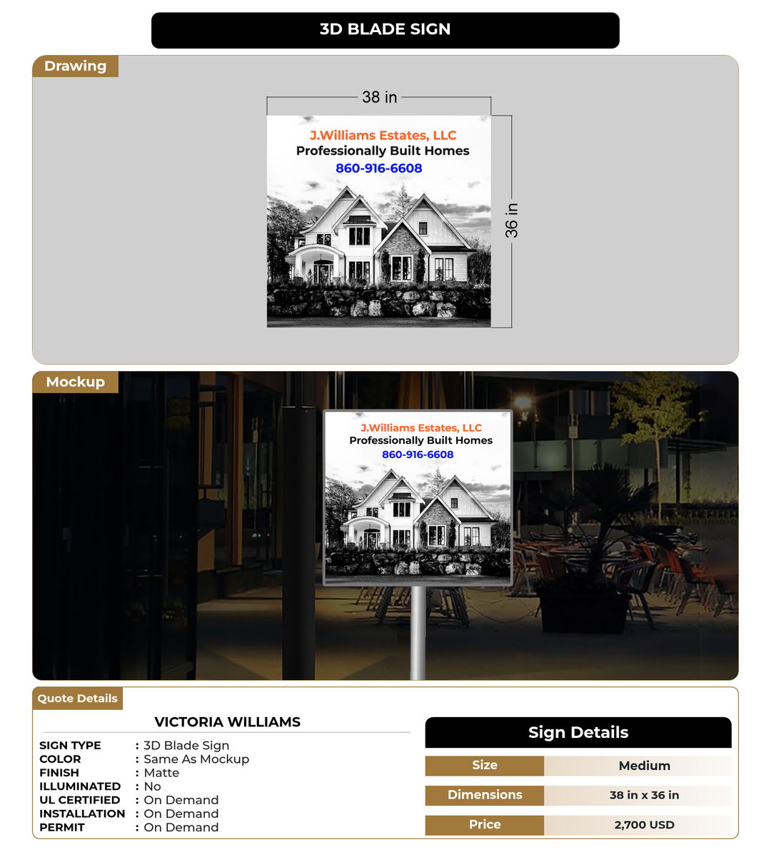 CUSTOM MOCKUP SIGN FOR Victoria Williams
