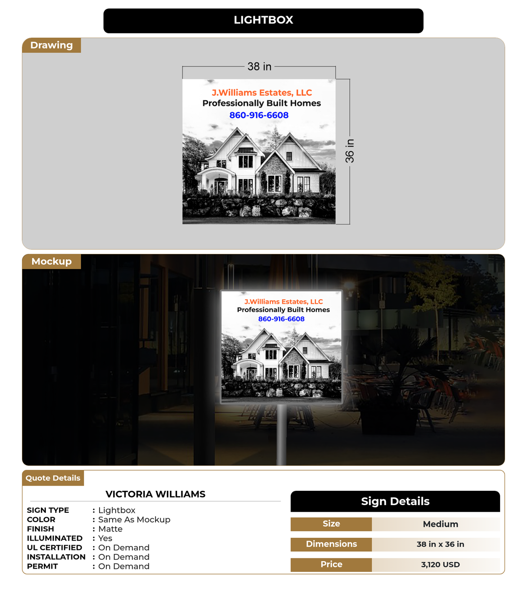 CUSTOM MOCKUP SIGN FOR Victoria Williams