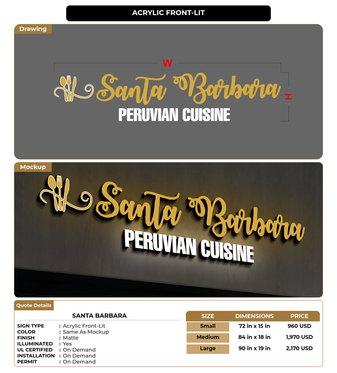 CUSTOM MOCKUP SIGN FOR Santa barbara