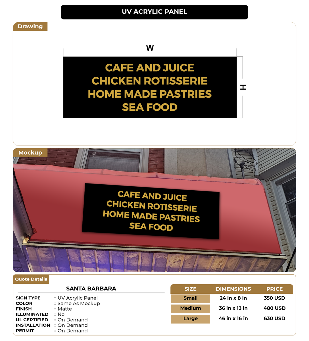 CUSTOM MOCKUP SIGN FOR Santa barbara