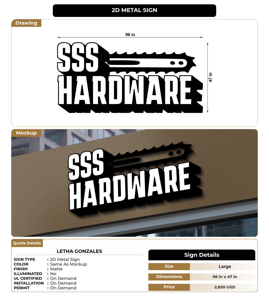 CUSTOM MOCKUP SIGN FOR Letha Gonzales