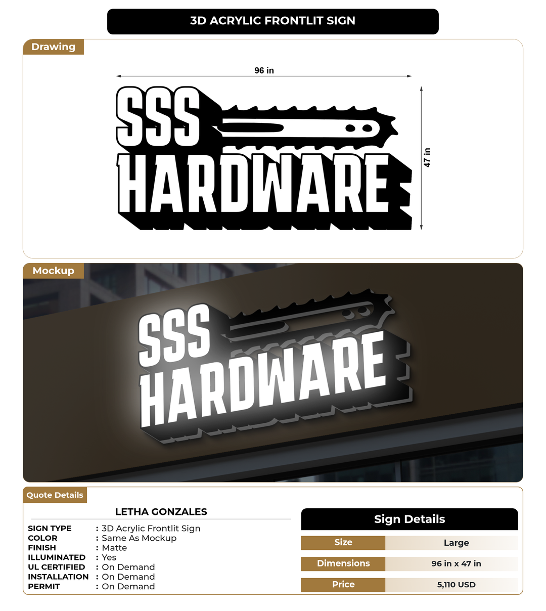 CUSTOM MOCKUP SIGN FOR Letha Gonzales
