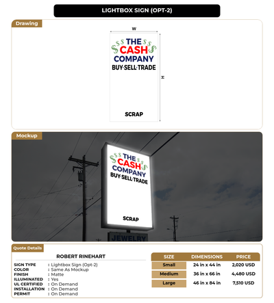 CUSTOM MOCKUP SIGN FOR Robert Rinehart
