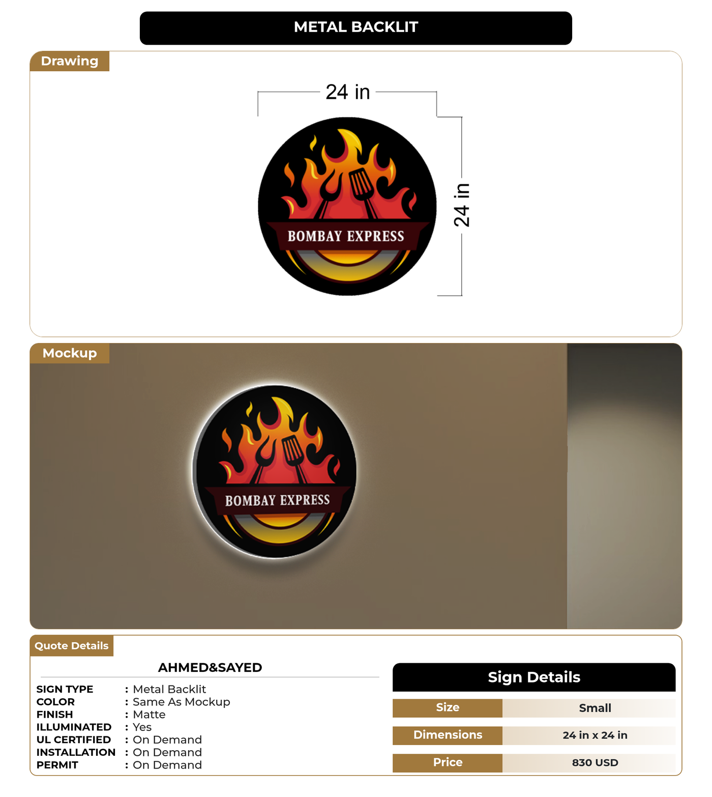 CUSTOM MOCKUP SIGN FOR Ahmed&Sayed