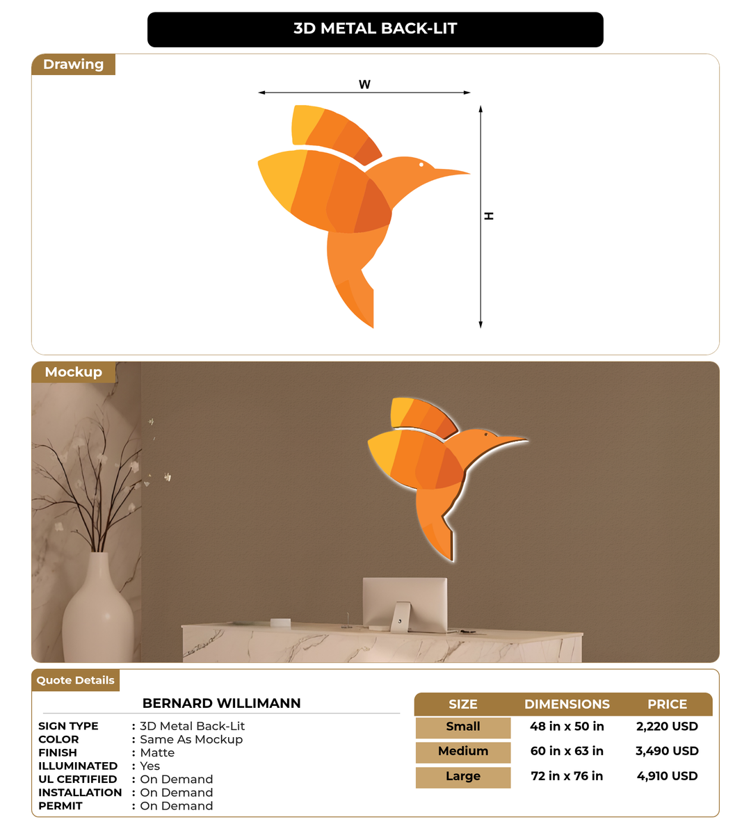 CUSTOM MOCKUP SIGN FOR bernard willimann