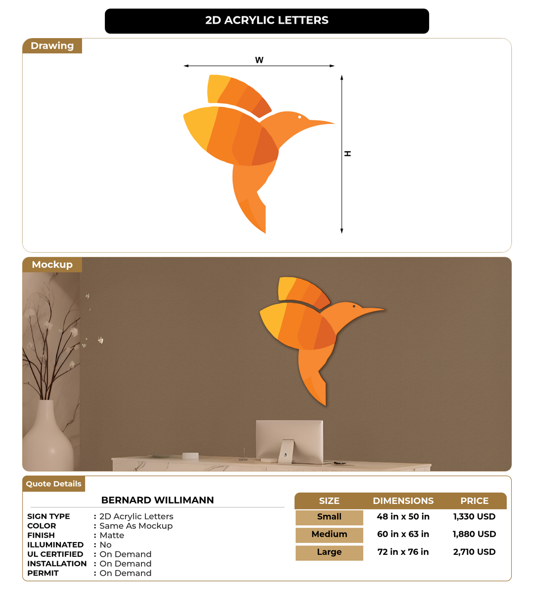 CUSTOM MOCKUP SIGN FOR bernard willimann