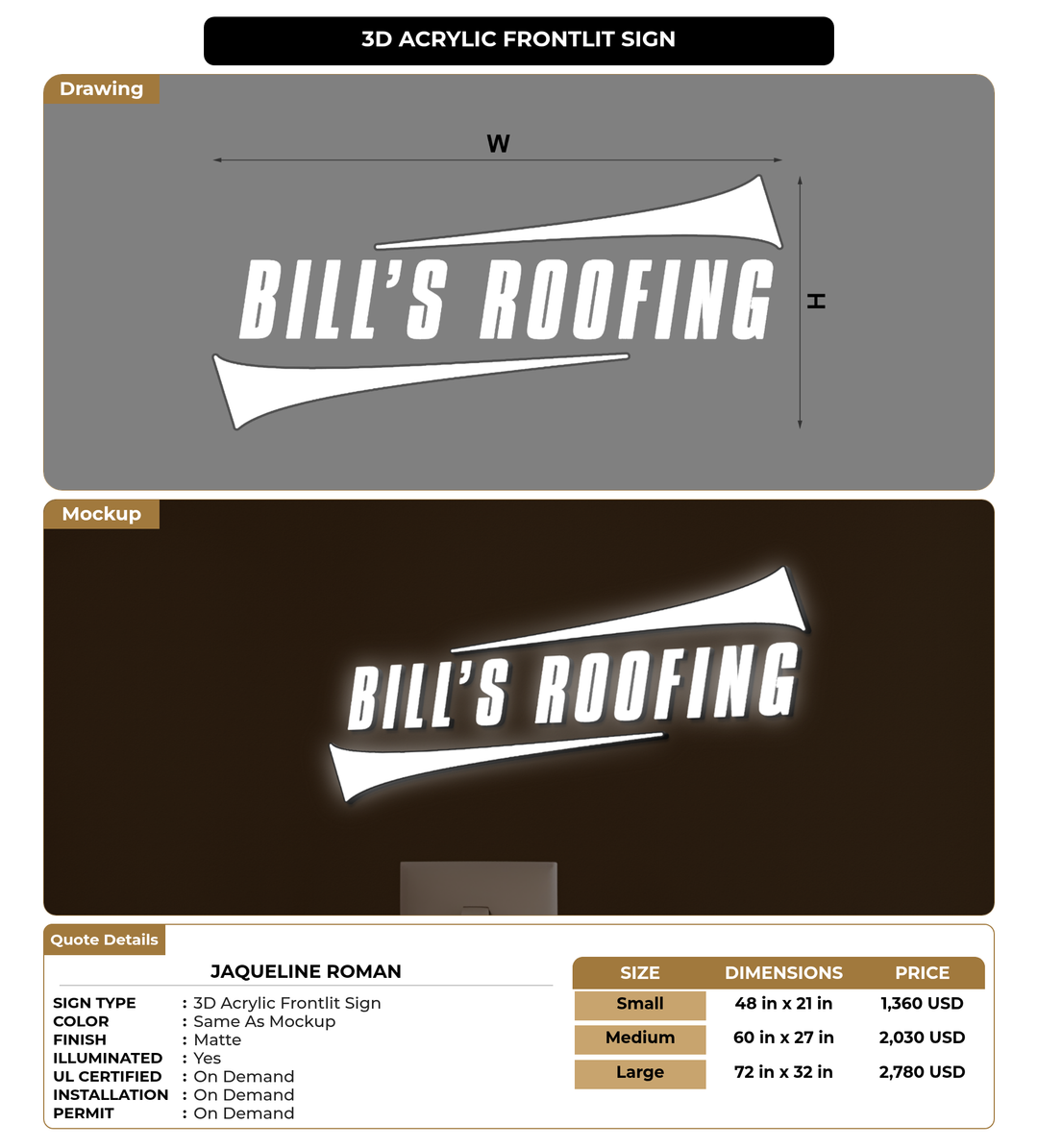 CUSTOM MOCKUP SIGN FOR Jaqueline Roman