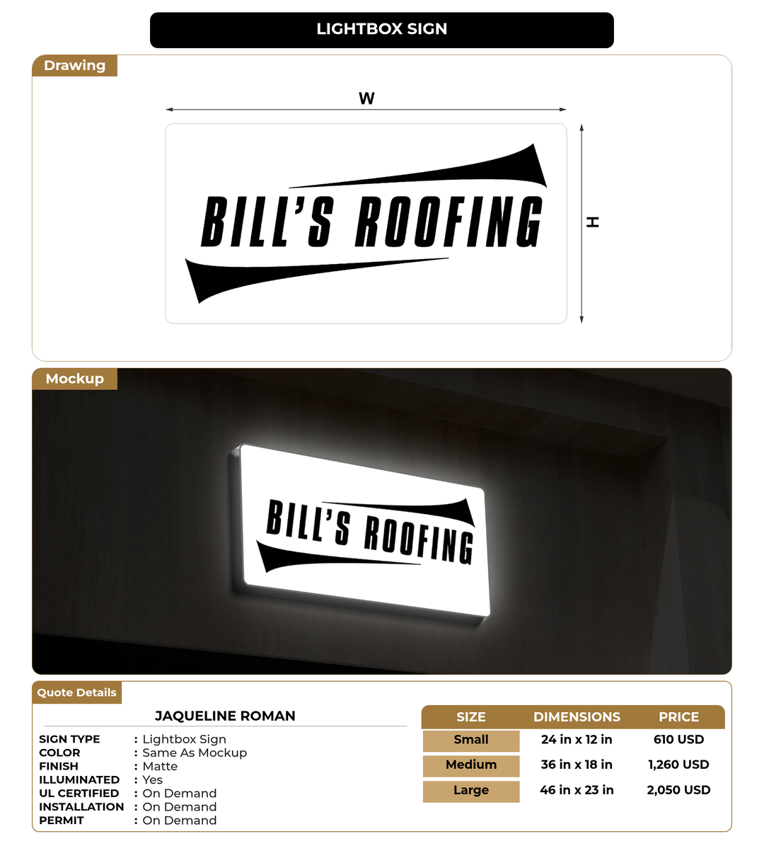 CUSTOM MOCKUP SIGN FOR Jaqueline Roman