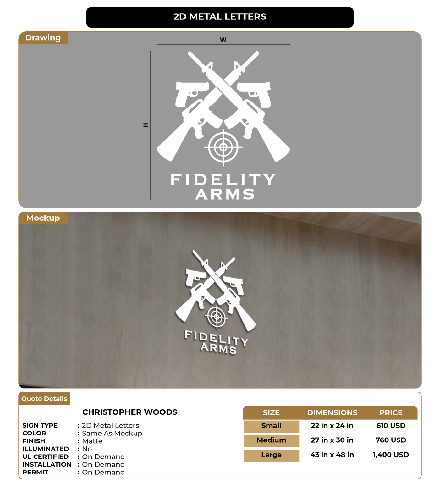CUSTOM MOCKUP SIGN FOR Christopher Woods