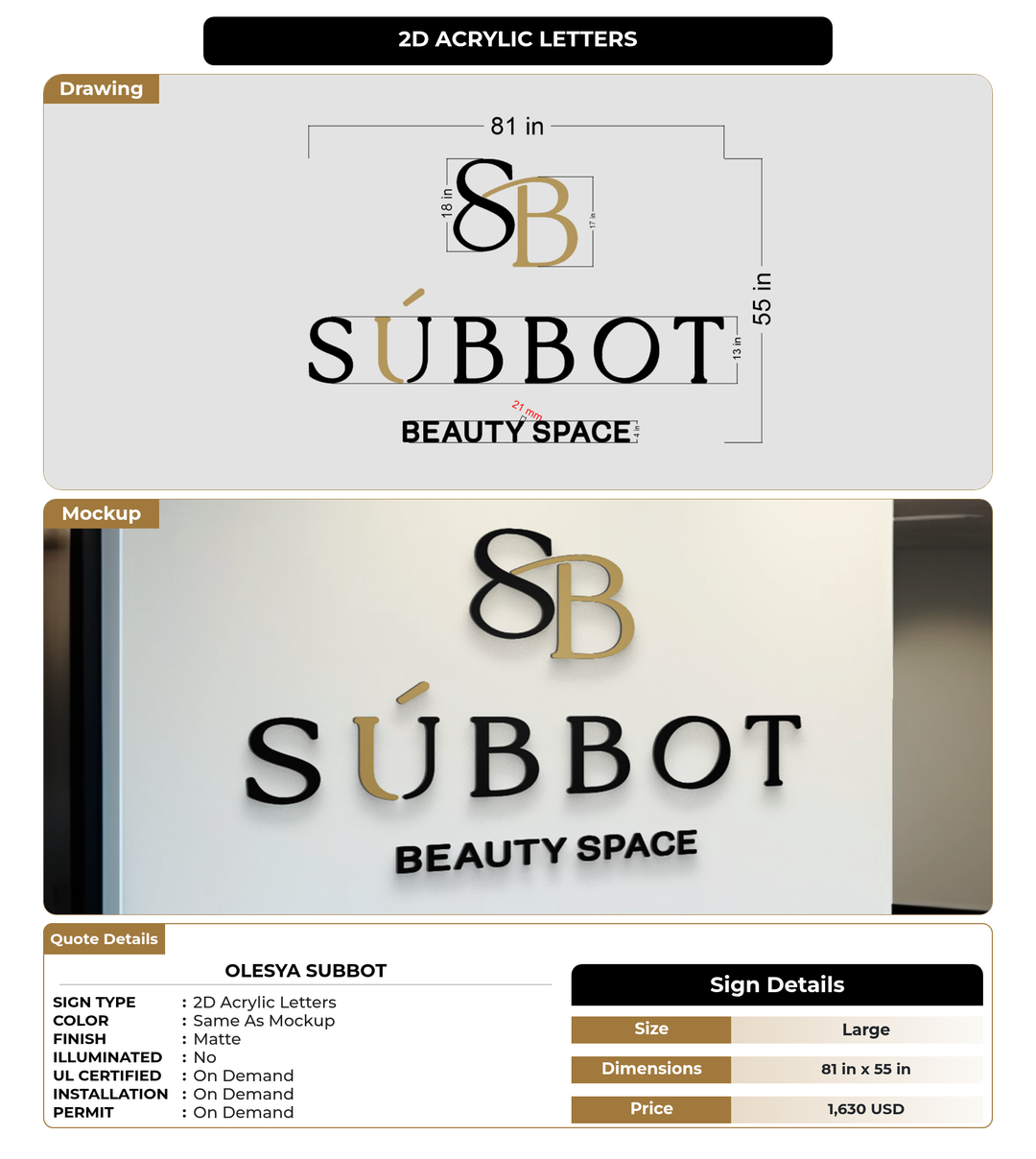 CUSTOM MOCKUP SIGN FOR Olesya Subbot