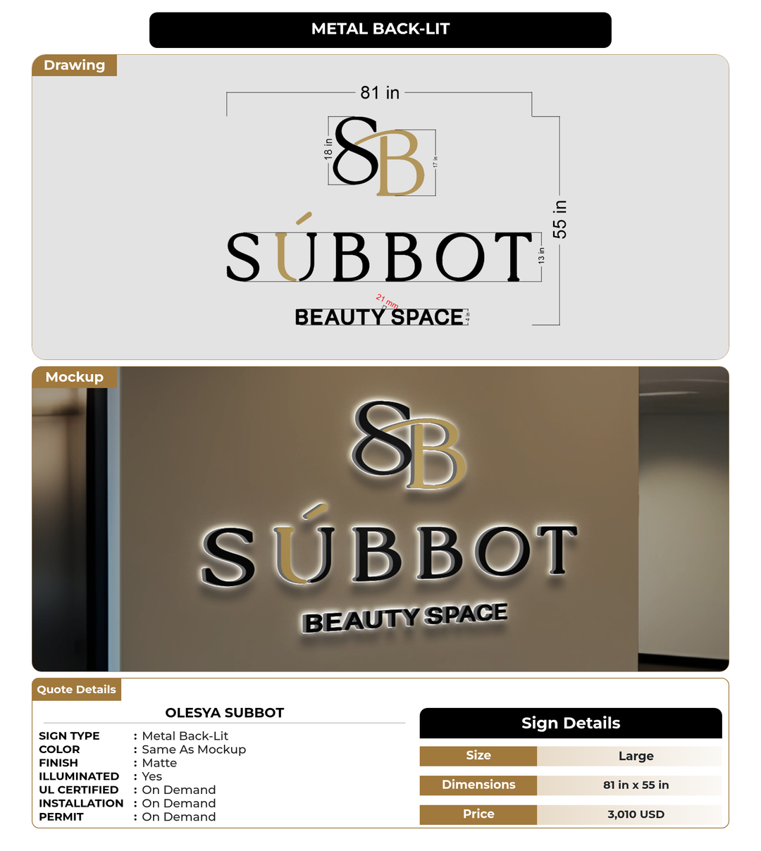 CUSTOM MOCKUP SIGN FOR Olesya Subbot
