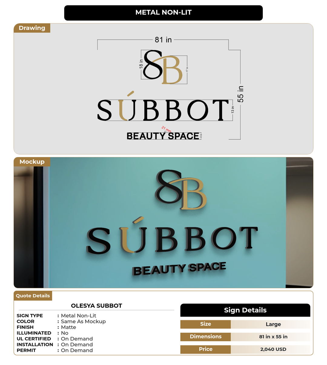 CUSTOM MOCKUP SIGN FOR Olesya Subbot