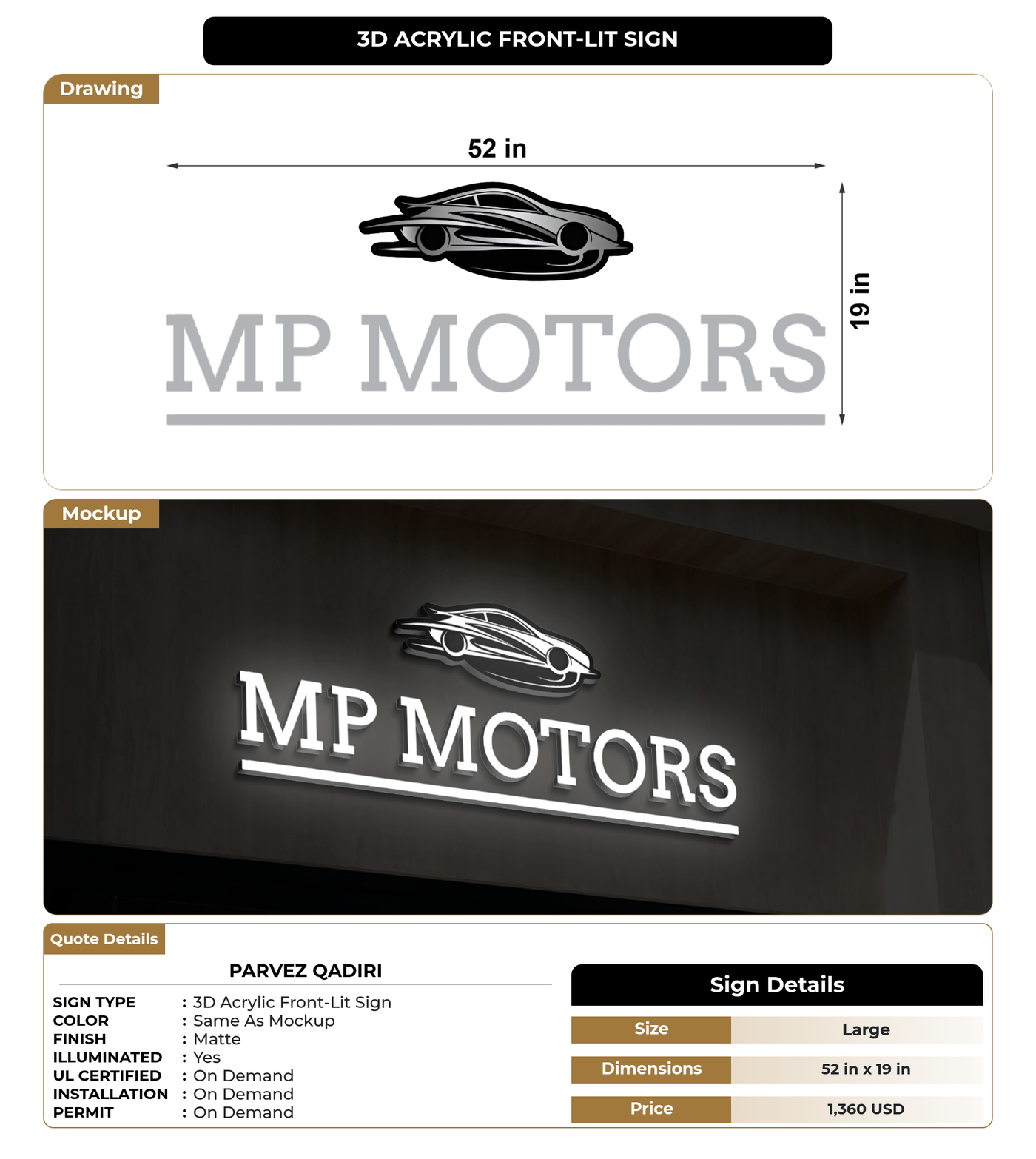 CUSTOM MOCKUP SIGN FOR Parvez Qadiri