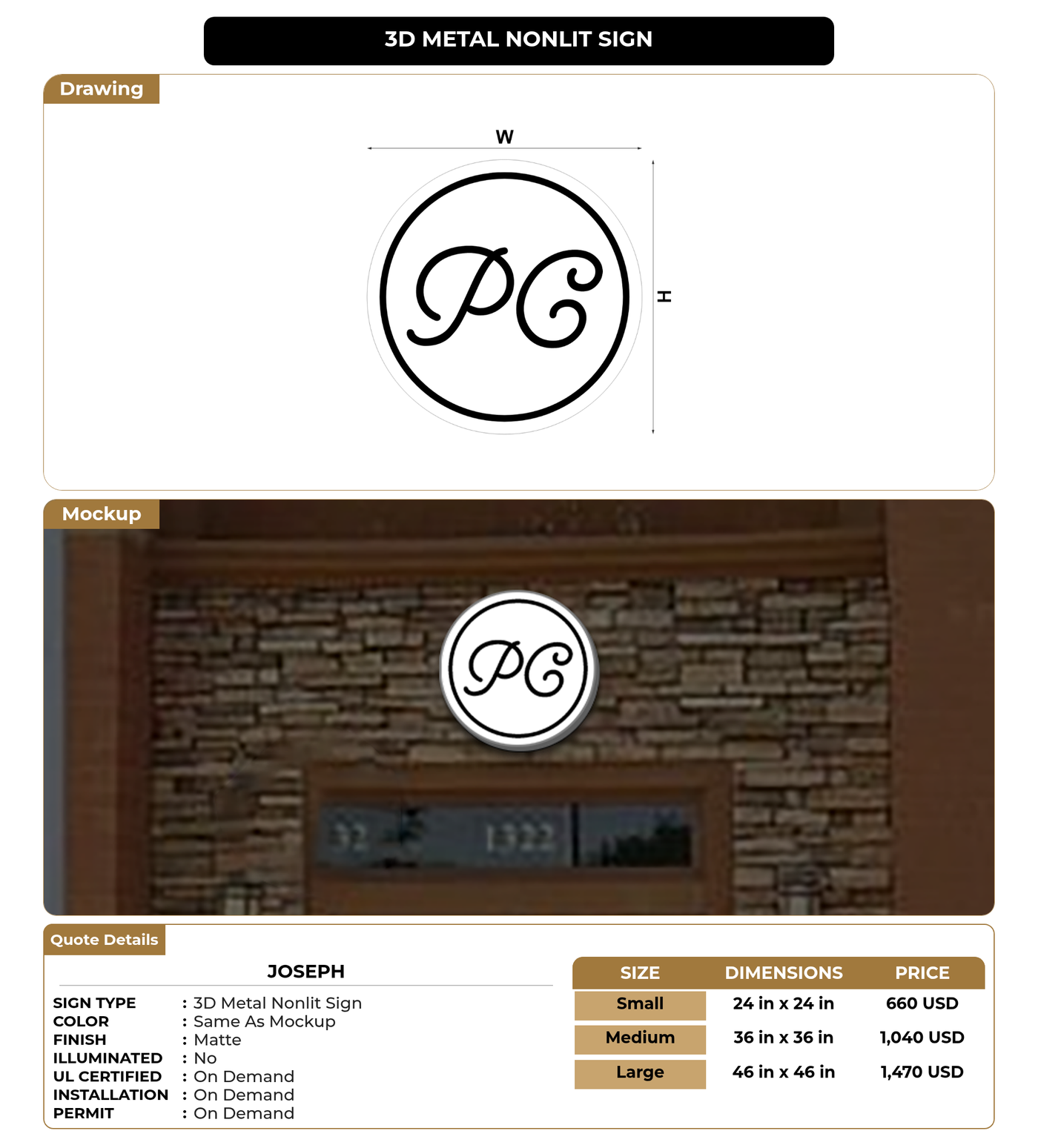 CUSTOM MOCKUP SIGN FOR joseph