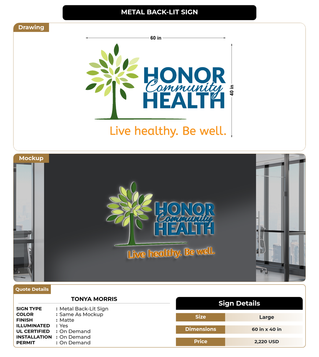 CUSTOM MOCKUP SIGN FOR Tonya Morris