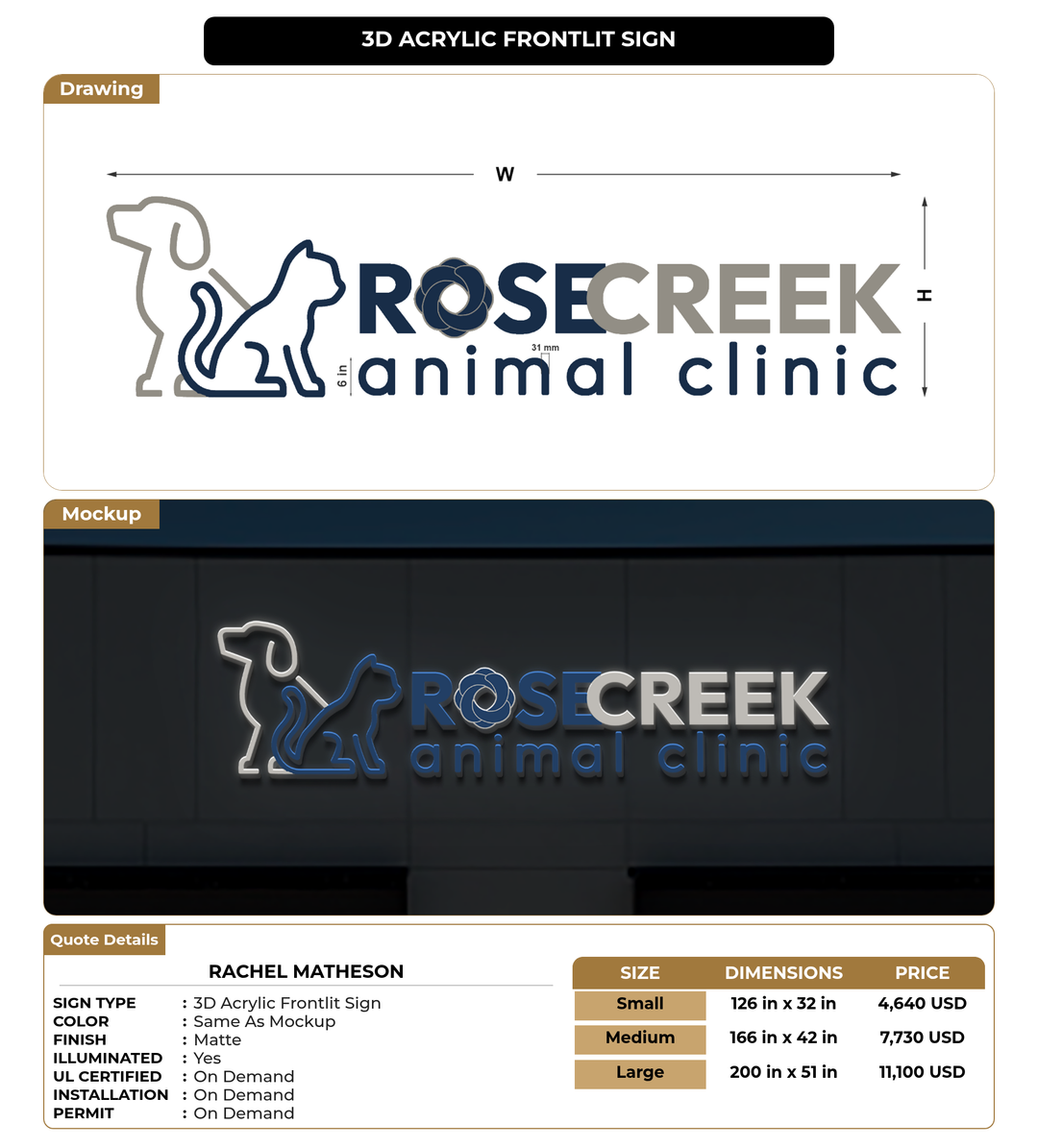 CUSTOM MOCKUP SIGN FOR Rachel Matheson
