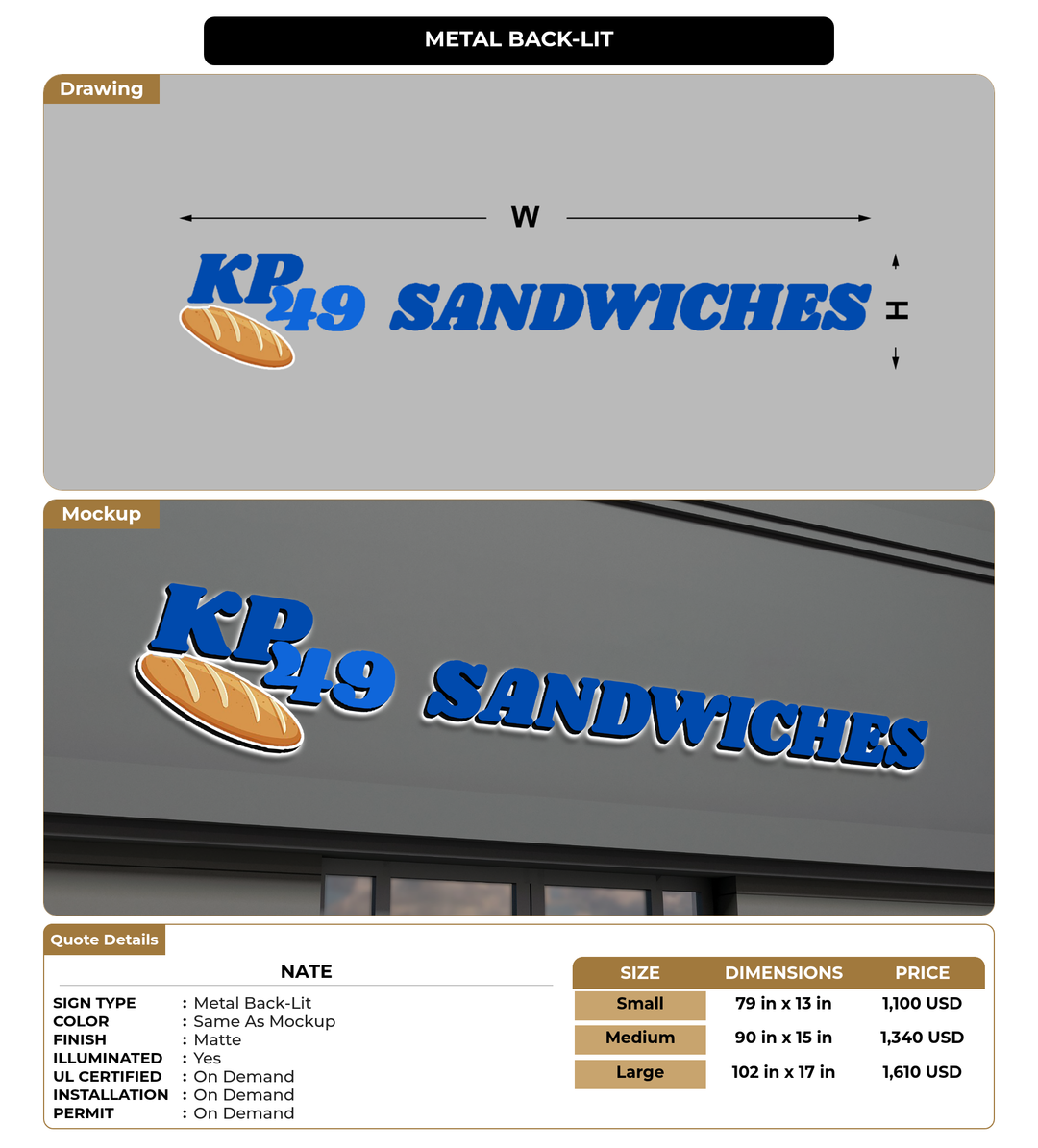 CUSTOM MOCKUP SIGN FOR Nate