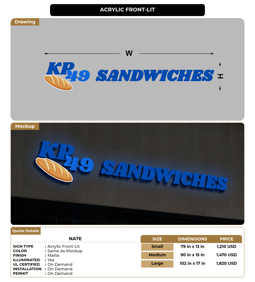 CUSTOM MOCKUP SIGN FOR Nate
