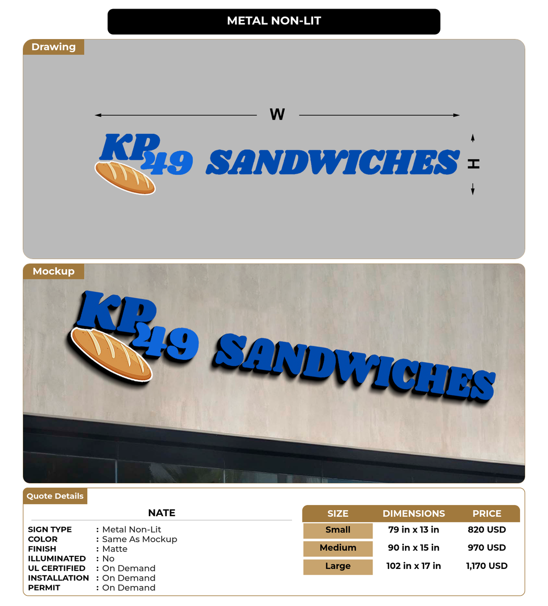 CUSTOM MOCKUP SIGN FOR Nate