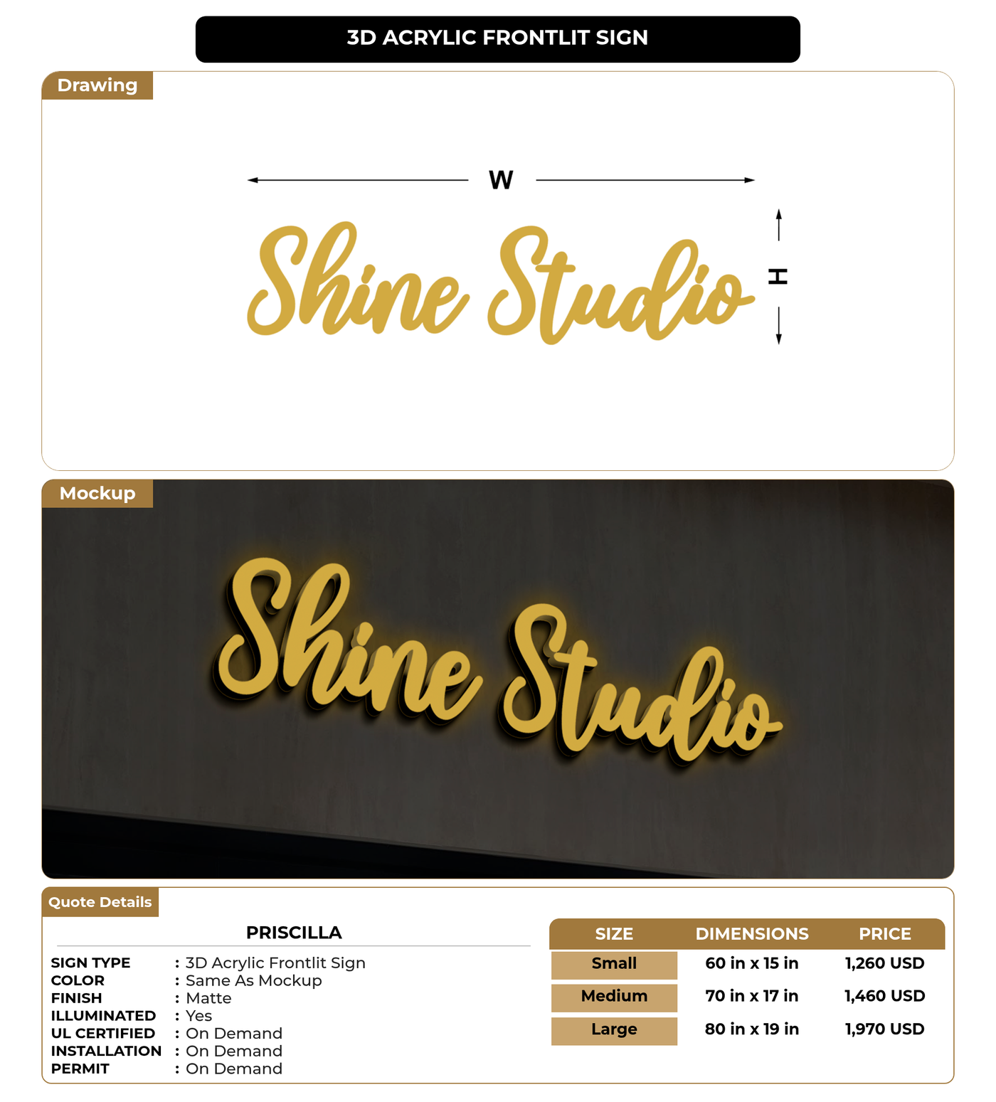CUSTOM MOCKUP SIGN FOR Priscilla