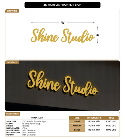 CUSTOM MOCKUP SIGN FOR Priscilla