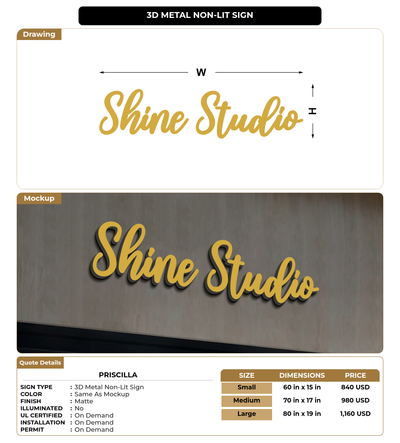 CUSTOM MOCKUP SIGN FOR Priscilla