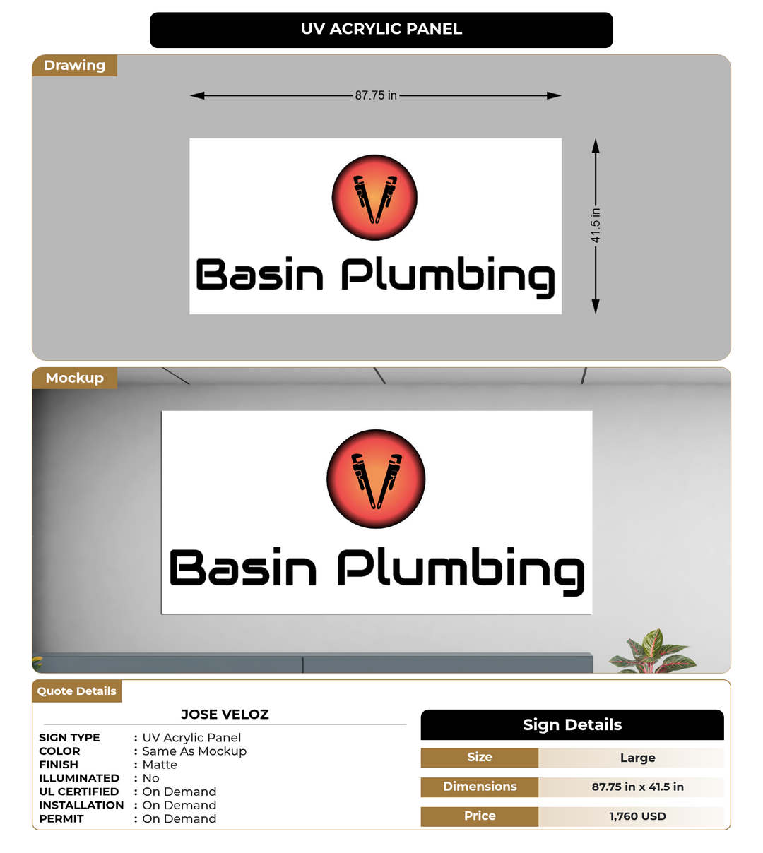 CUSTOM MOCKUP SIGN FOR Jose Veloz