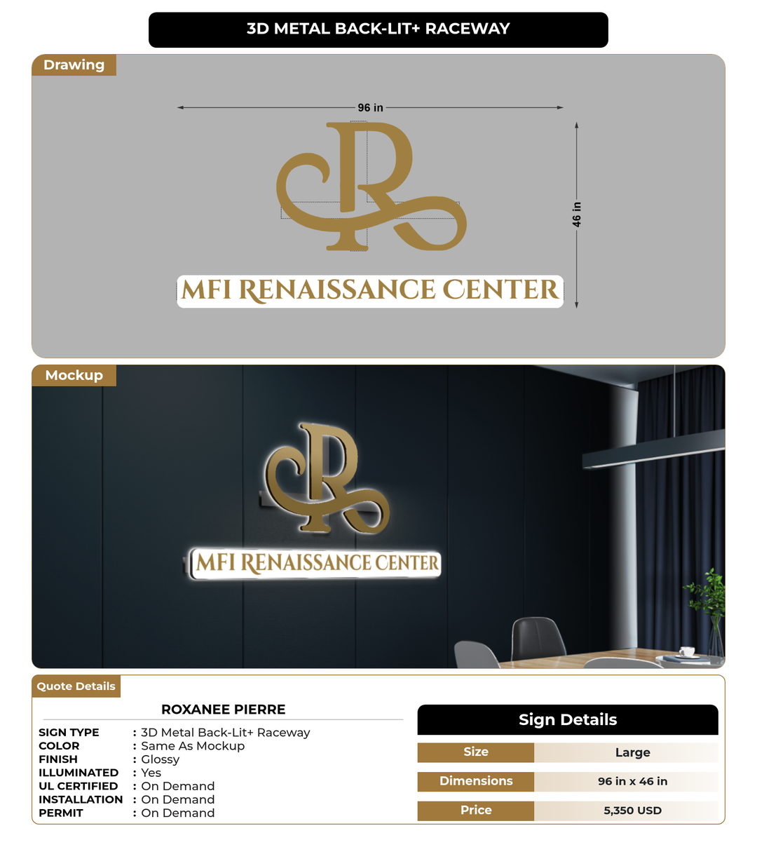 CUSTOM MOCKUP SIGN FOR Roxanee Pierre