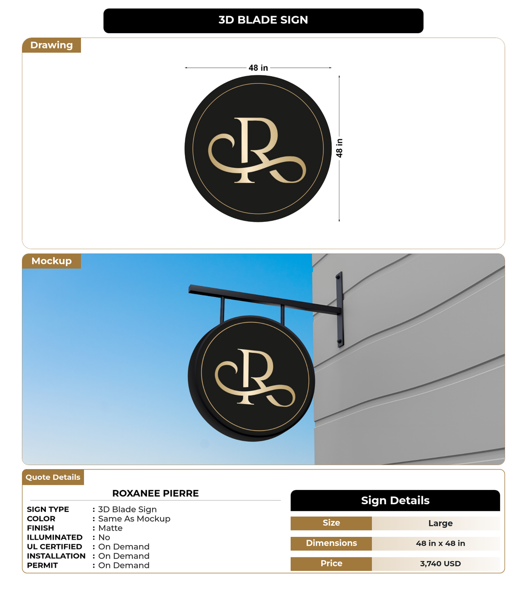 CUSTOM MOCKUP SIGN FOR Roxanee Pierre