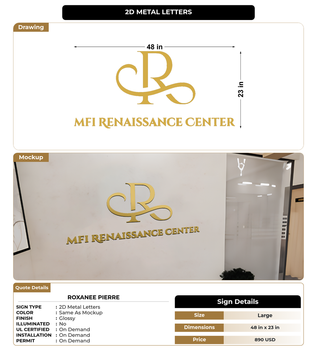 CUSTOM MOCKUP SIGN FOR Roxanee Pierre