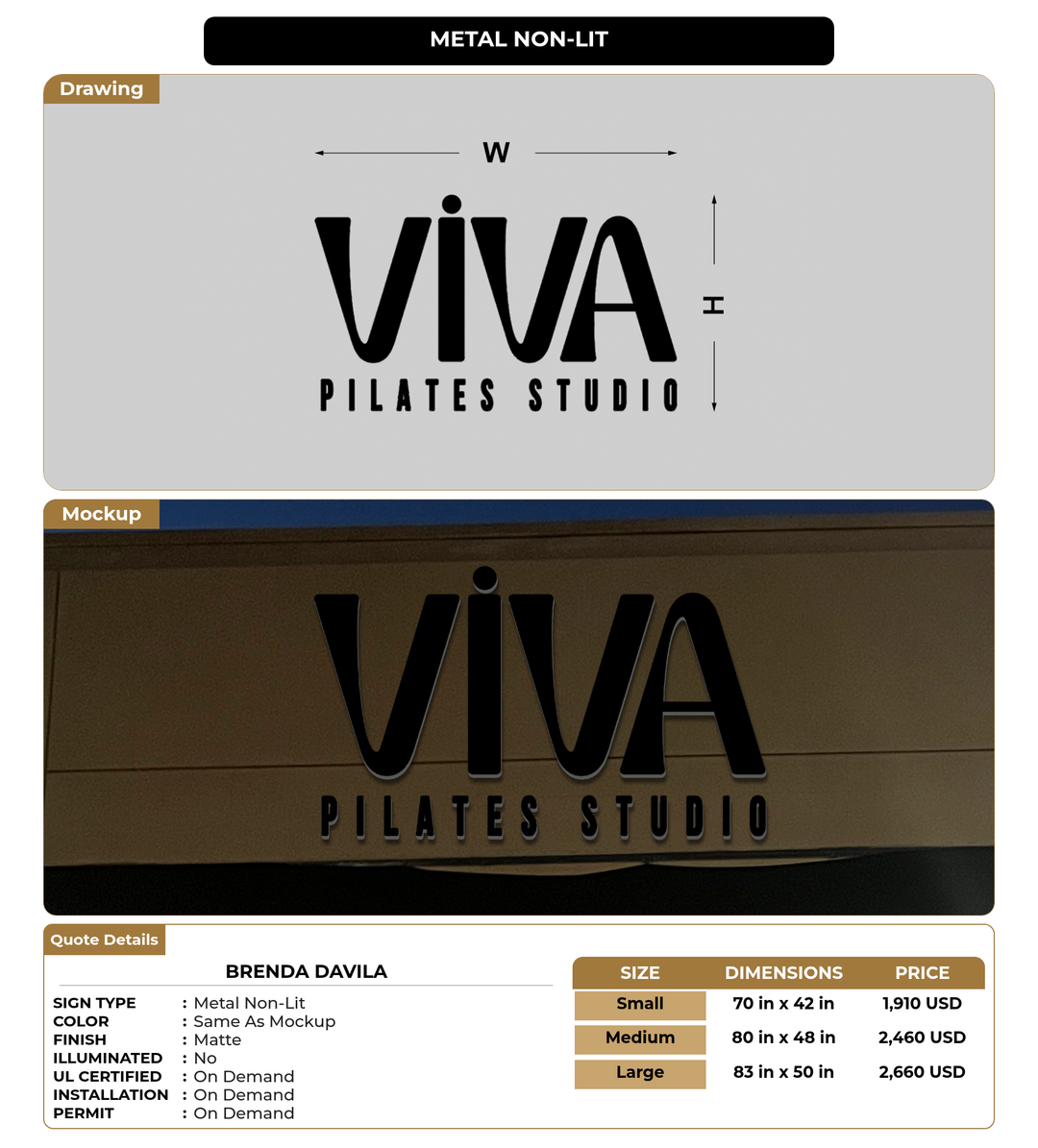 CUSTOM MOCKUP SIGN FOR Brenda Davila