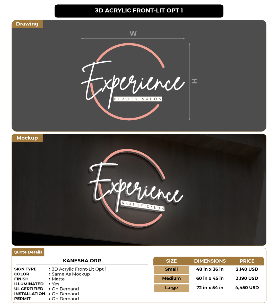 CUSTOM MOCKUP SIGN FOR Kanesha Orr