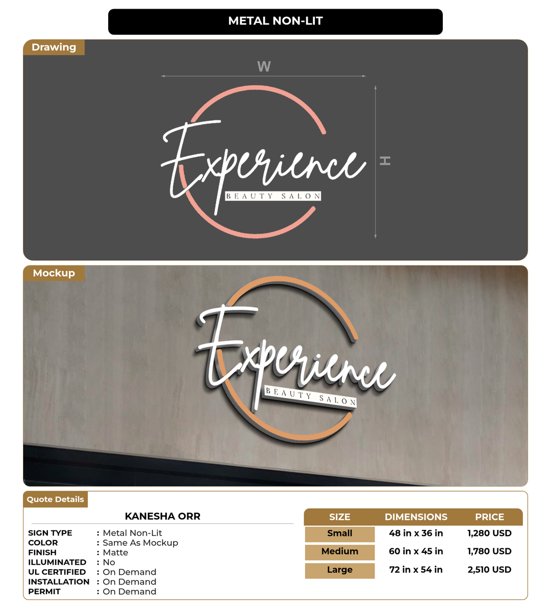 CUSTOM MOCKUP SIGN FOR Kanesha Orr