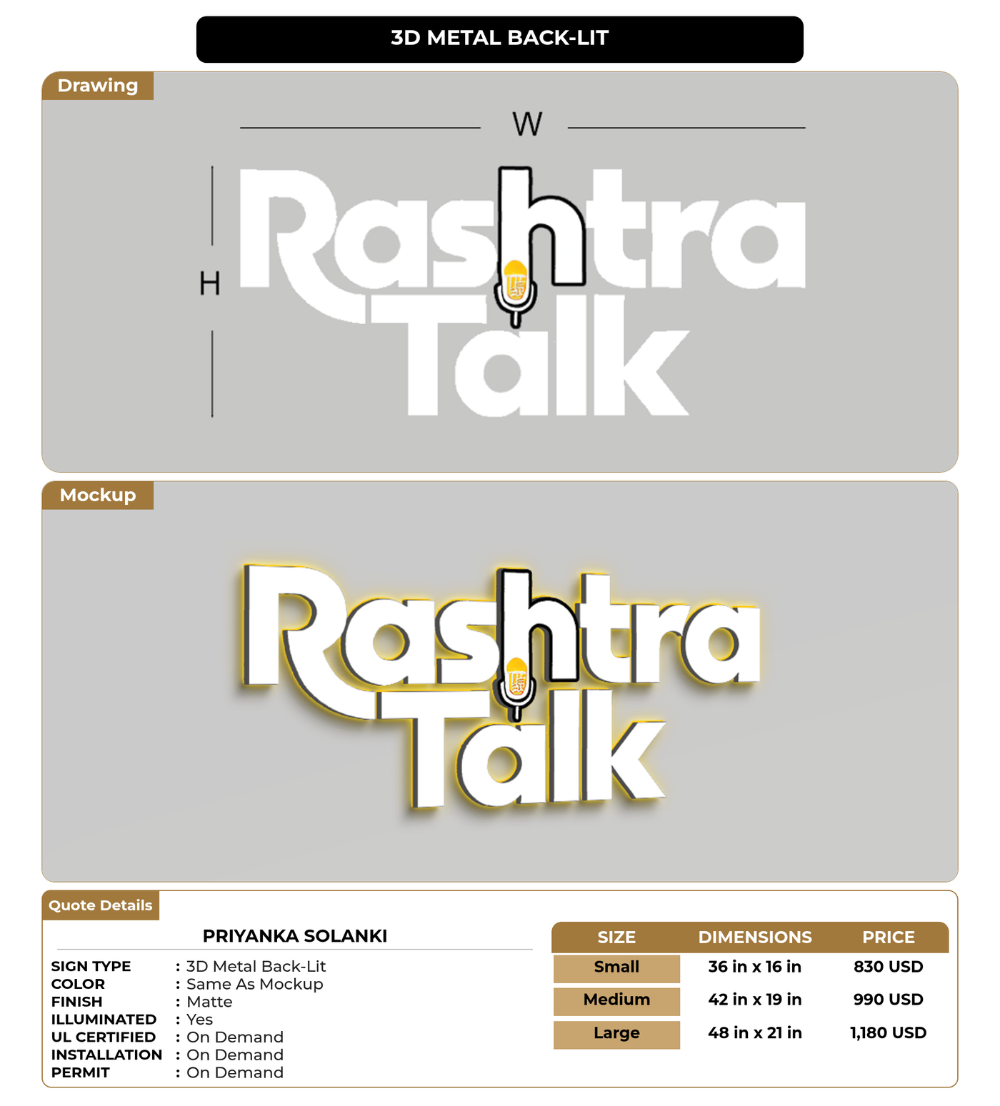 CUSTOM MOCKUP SIGN FOR Priyanka Solanki