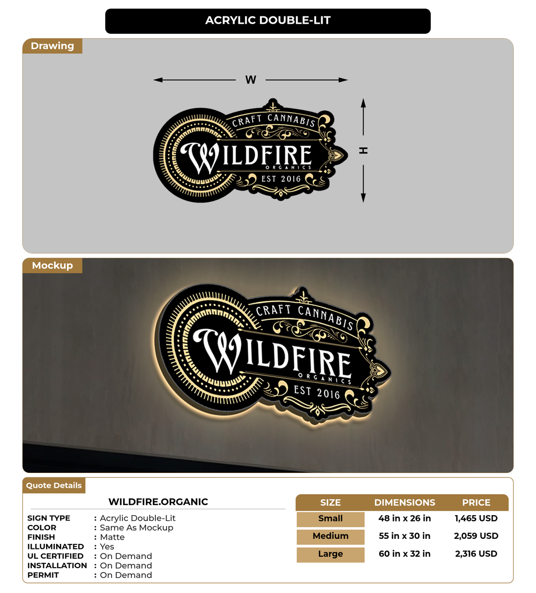CUSTOM MOCKUP SIGN FOR wildfire.organic
