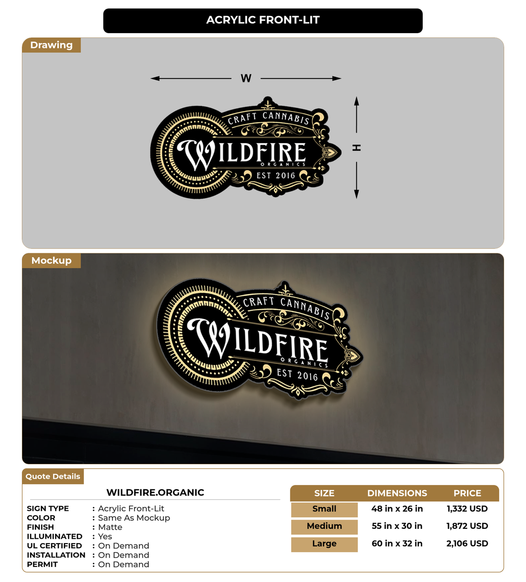 CUSTOM MOCKUP SIGN FOR wildfire.organic