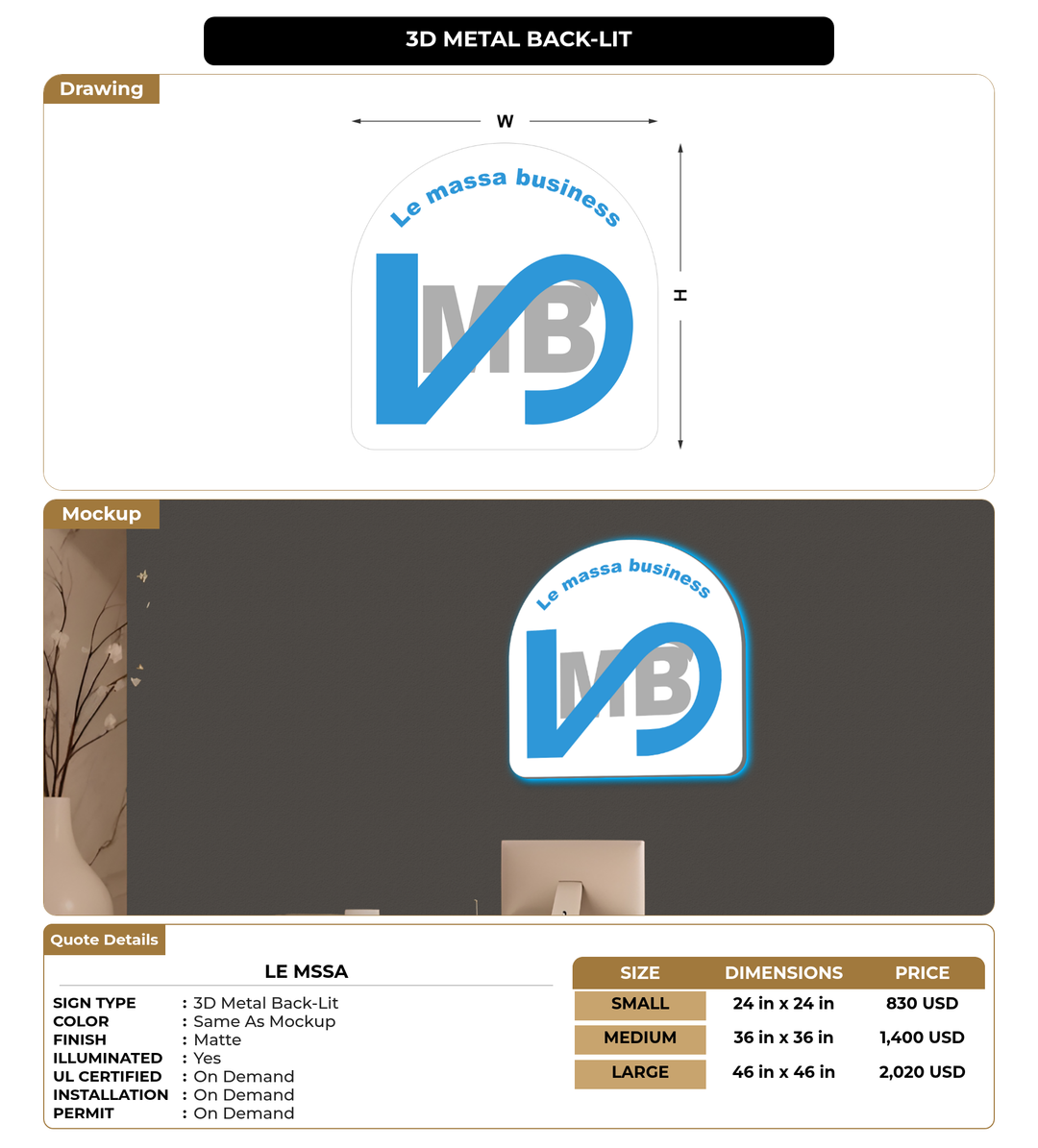 CUSTOM MOCKUP SIGN FOR Le mssa