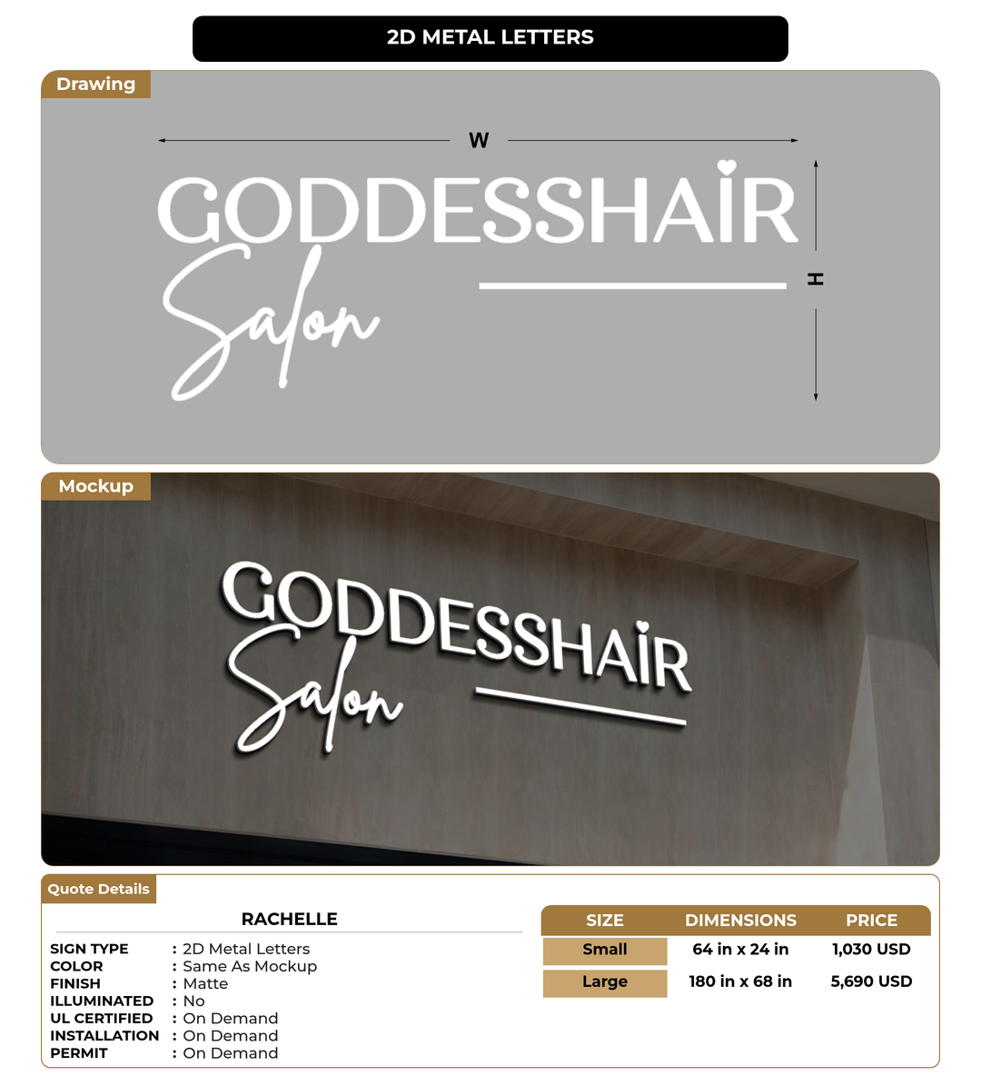 CUSTOM MOCKUP SIGN FOR Rachelle