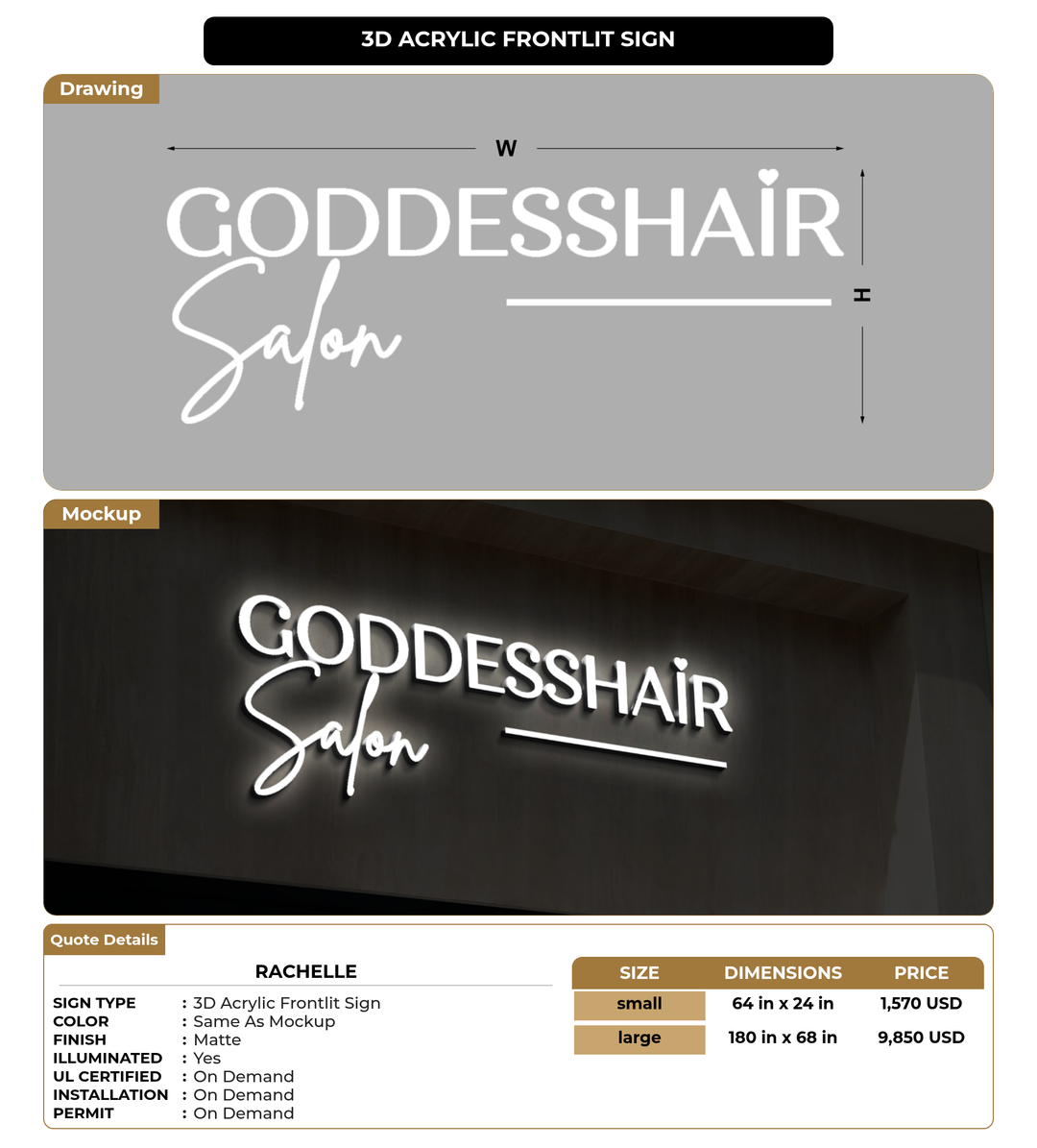 CUSTOM MOCKUP SIGN FOR Rachelle