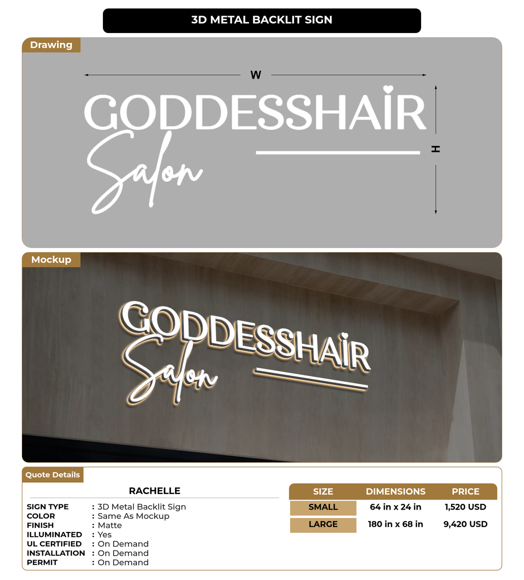 CUSTOM MOCKUP SIGN FOR Rachelle