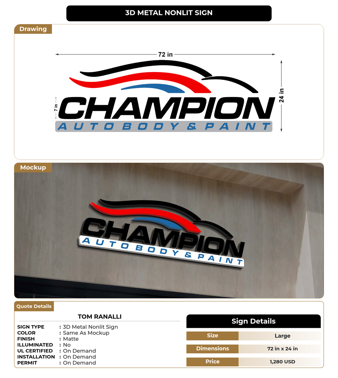 CUSTOM MOCKUP SIGN FOR Tom Ranalli
