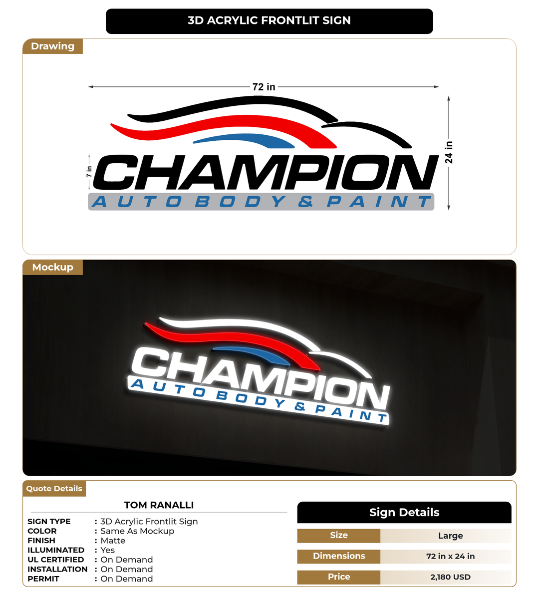 CUSTOM MOCKUP SIGN FOR Tom Ranalli
