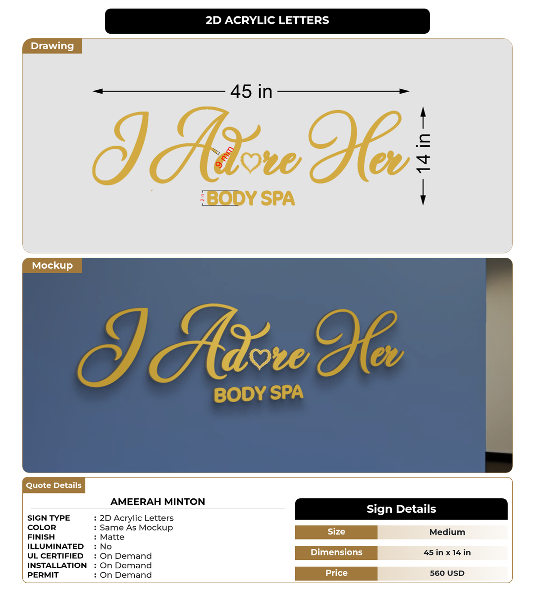 CUSTOM MOCKUP SIGN FOR Ameerah Minton