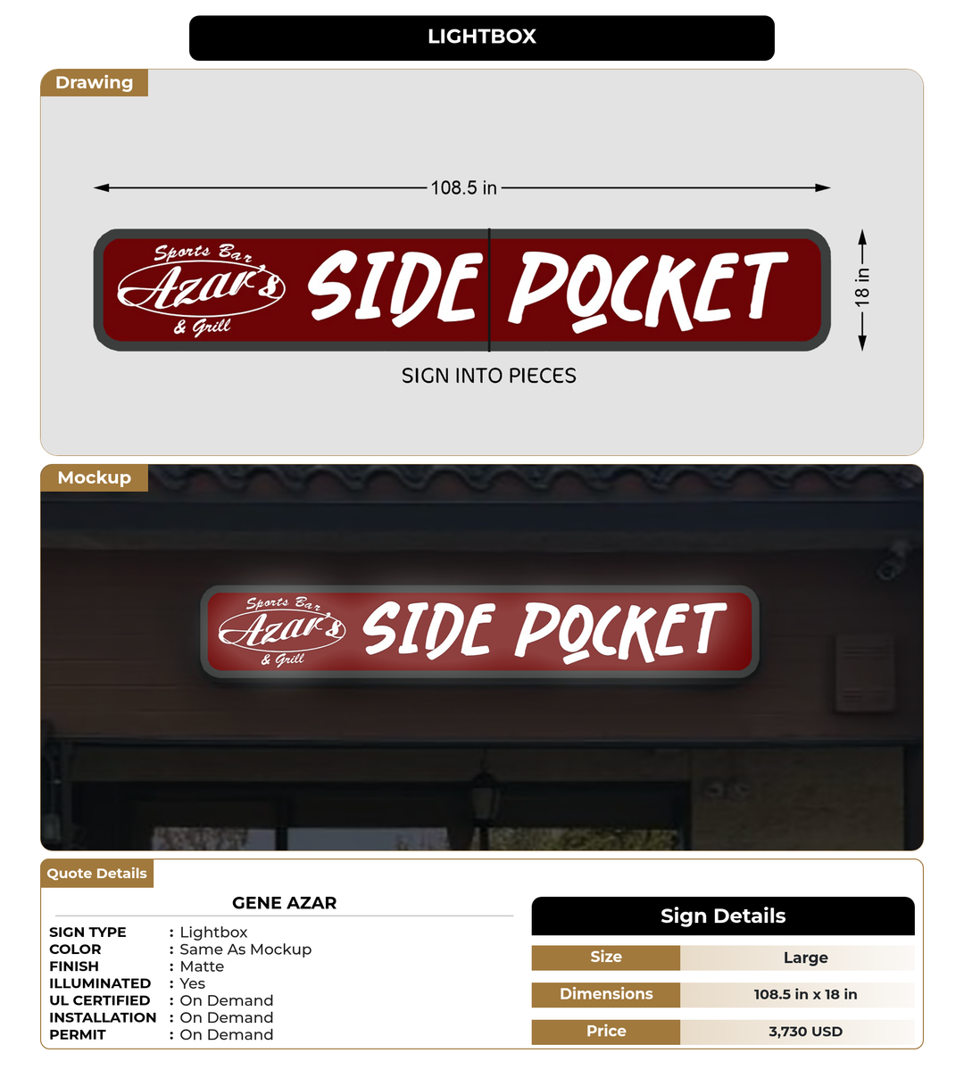 CUSTOM MOCKUP SIGN FOR Gene Azar