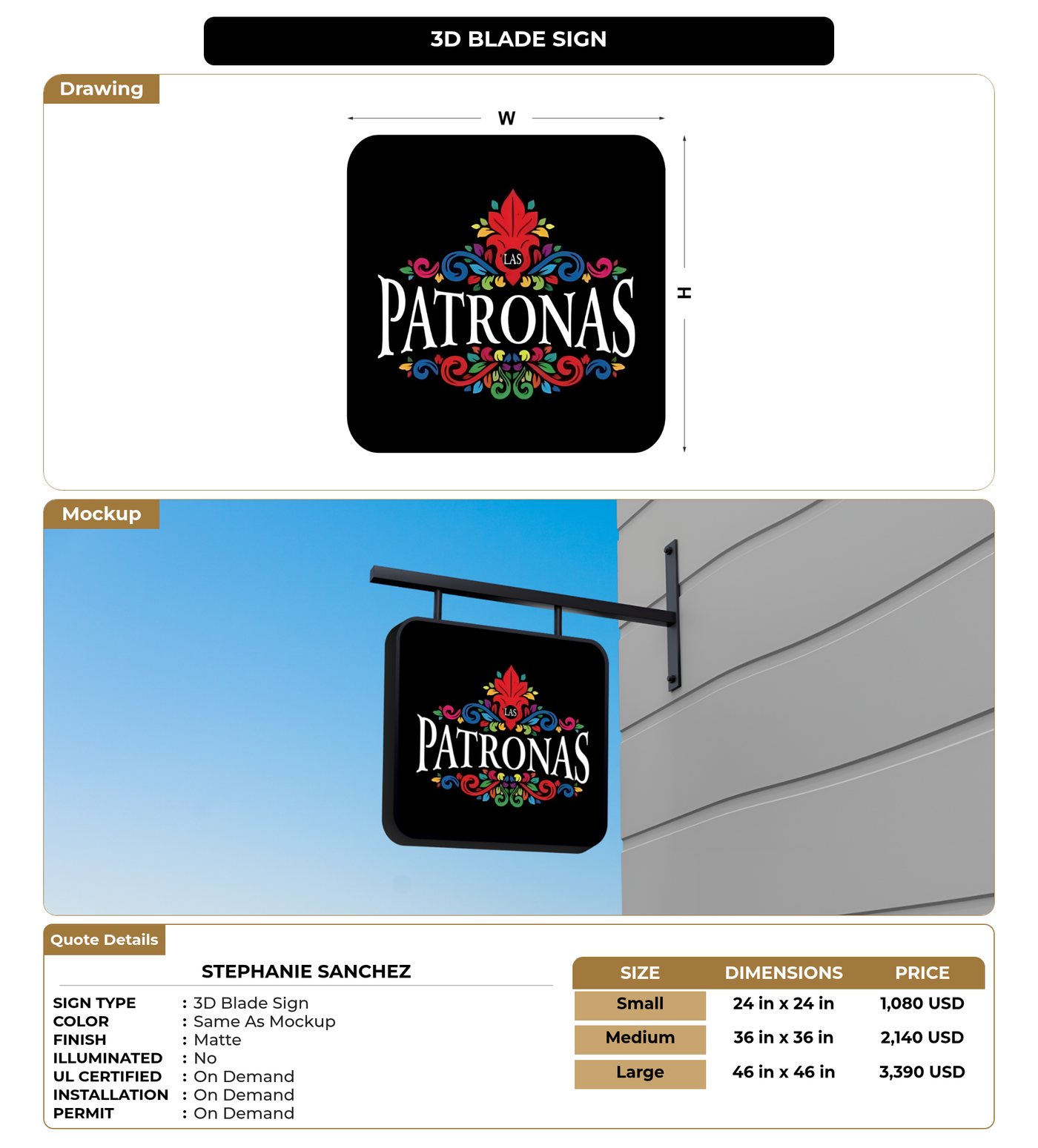 CUSTOM MOCKUP SIGN FOR Stephanie sanchez