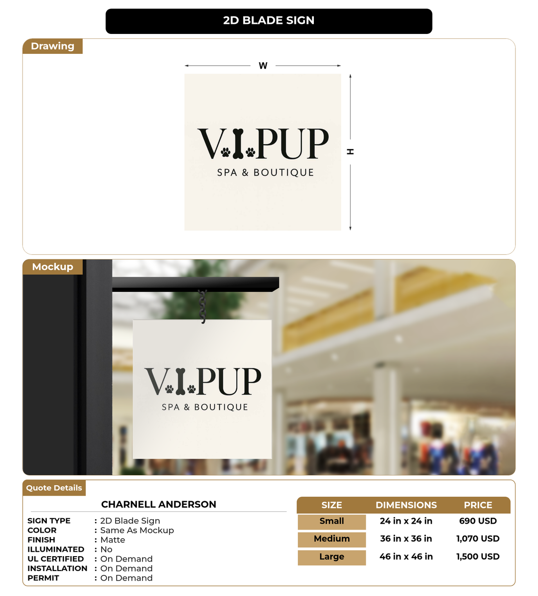 CUSTOM MOCKUP SIGN FOR Charnell Anderson