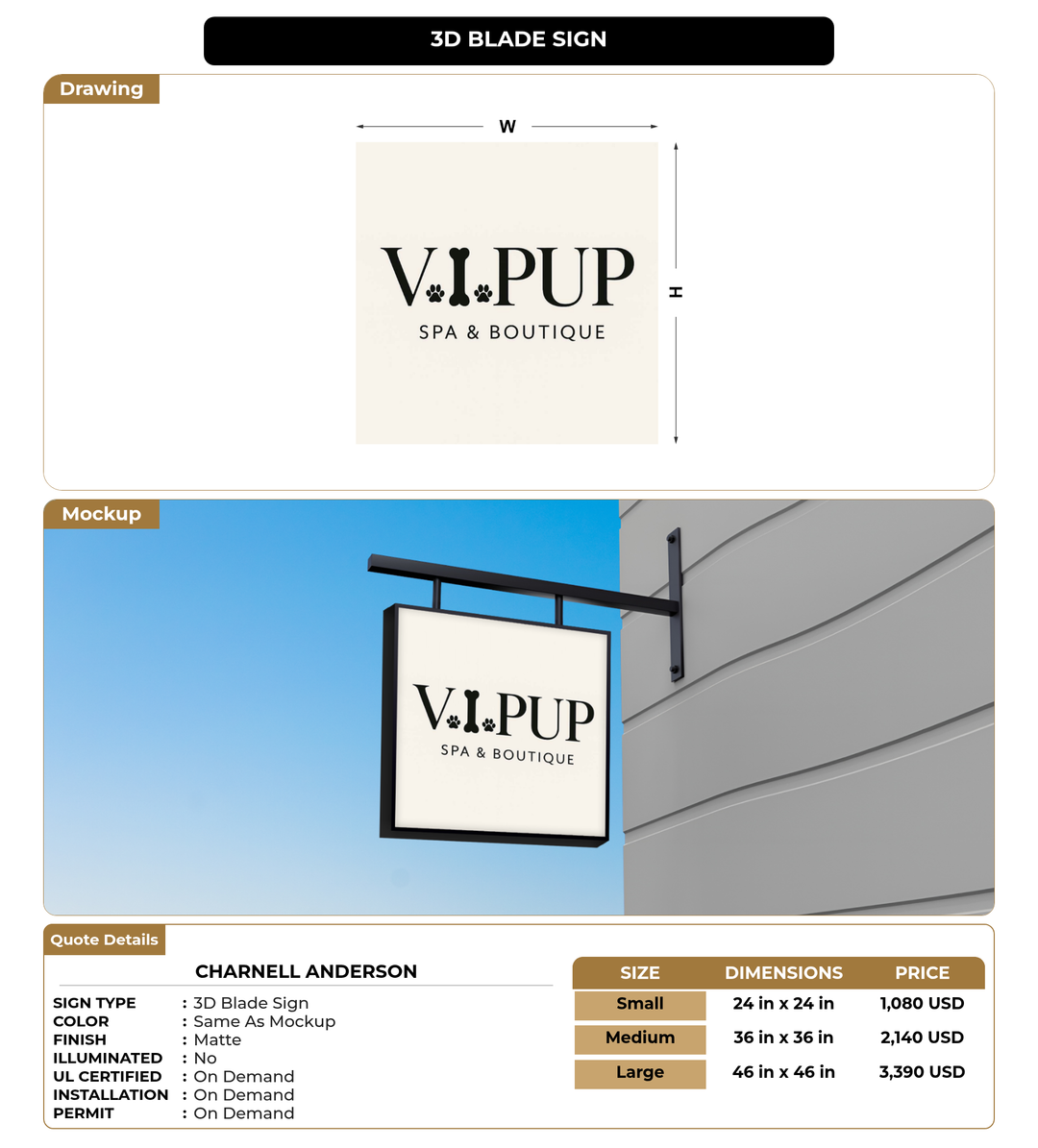 CUSTOM MOCKUP SIGN FOR Charnell Anderson
